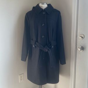 Liz Claiborne Womens Black Trench Coat Size 2X NWT